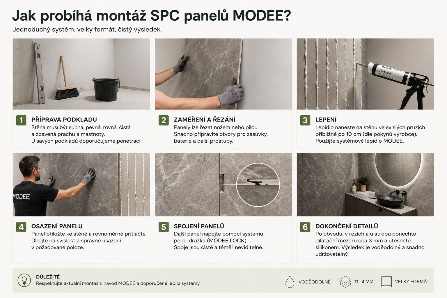 Montáž SPC panely Modee